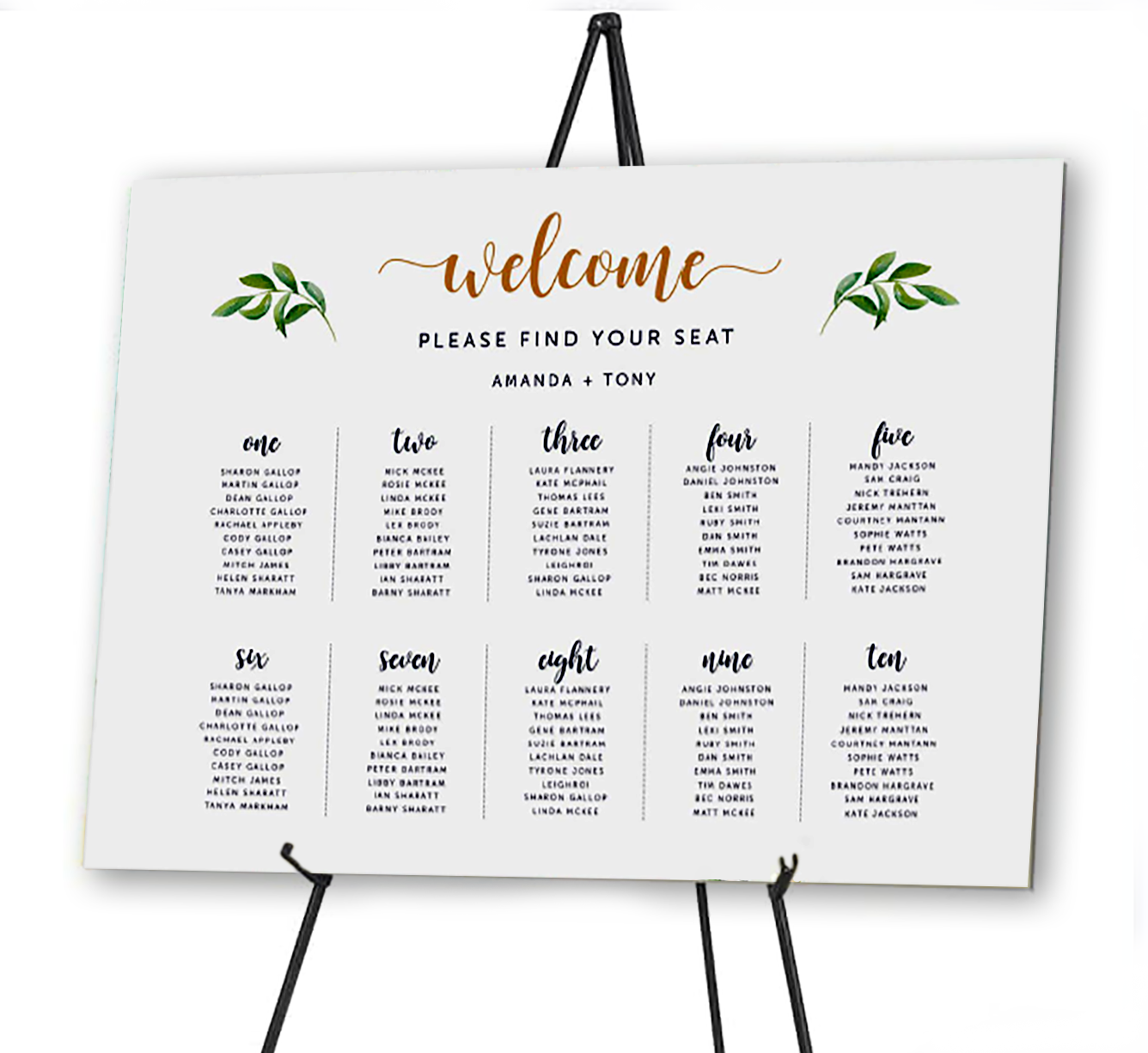 wedding table plan printing