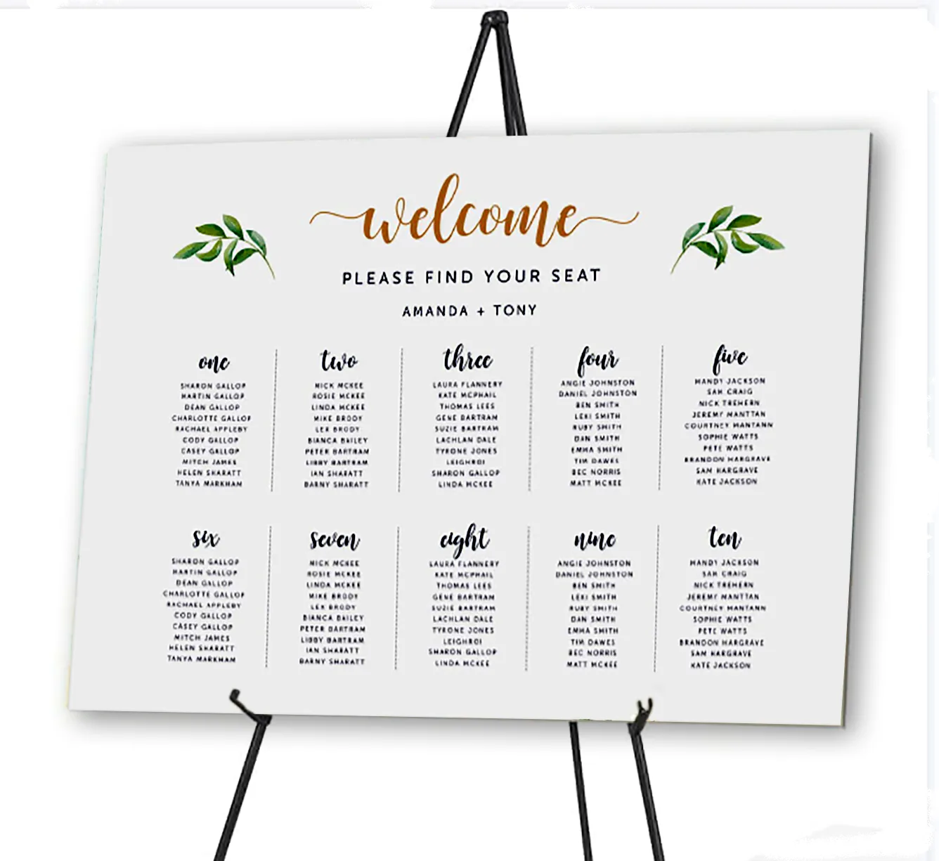 wedding table plan printing