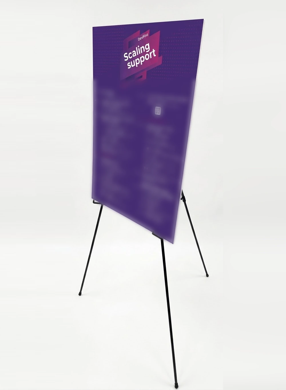 A1 event board on a folding easel, printed full colour on foam board, showing a reception agenda