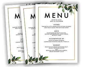 restaurant menu printing London