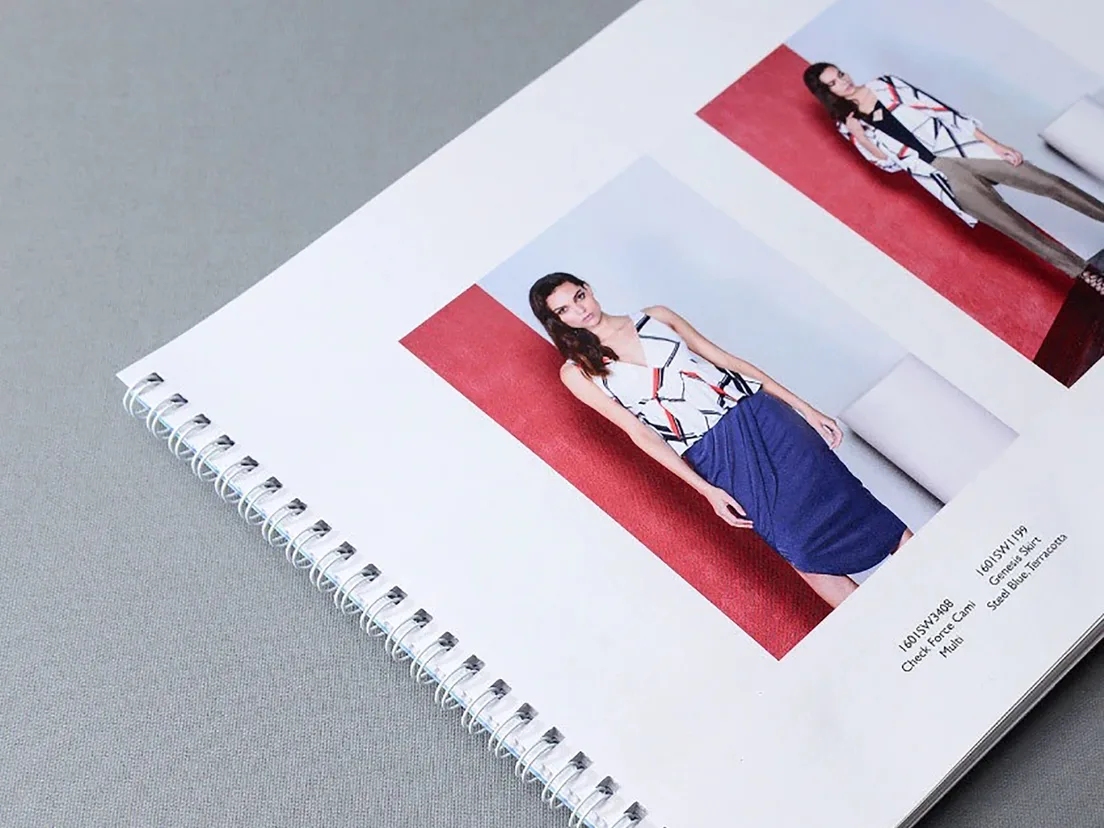 Dark blue report with a clear acetate front cover catching the light