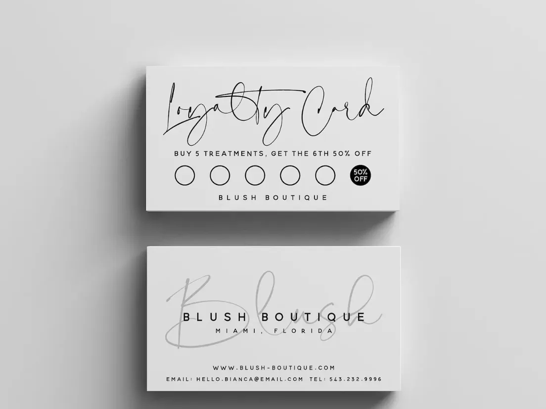 Kraft-coloured loyalty card printed with a grid of stamp circles