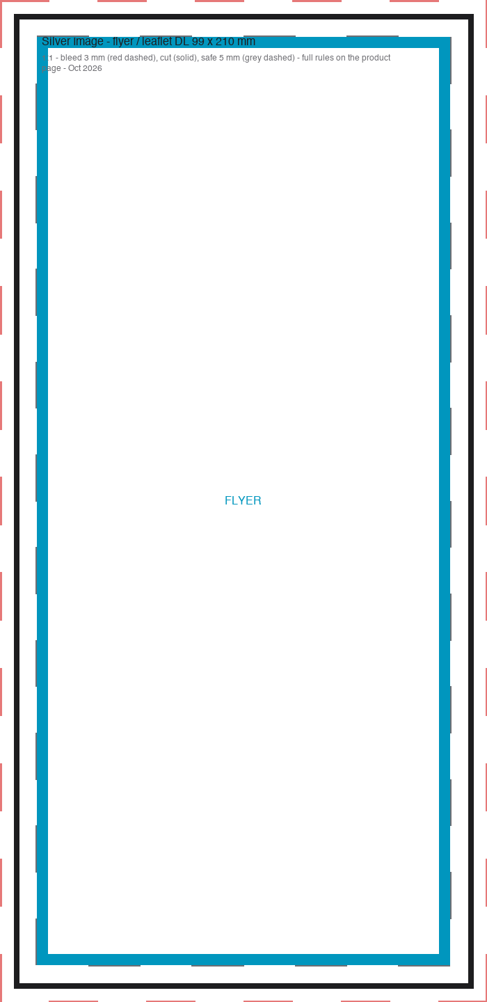 Artwork template for a DL flyer