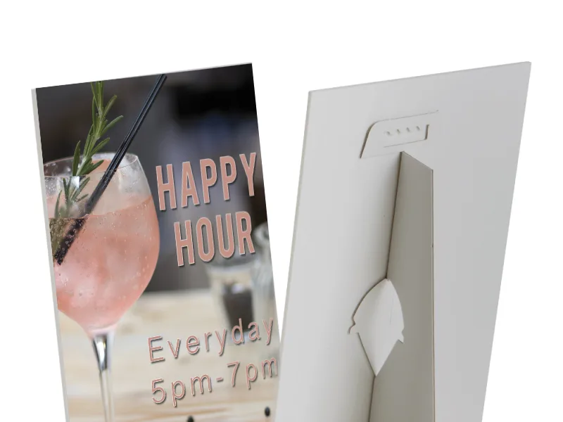 Orange retail card showing a trainer and the words Limited Edition, photographed front and back to show the easel strut